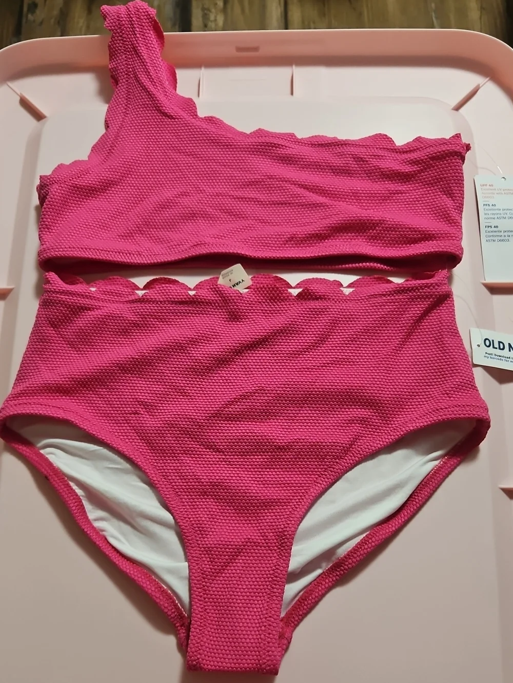 OLD NAVY GIRLS PINK TWO PIECE BIKINI SET: PINK: NEW WITH TAGS: SIZE L (10-12)